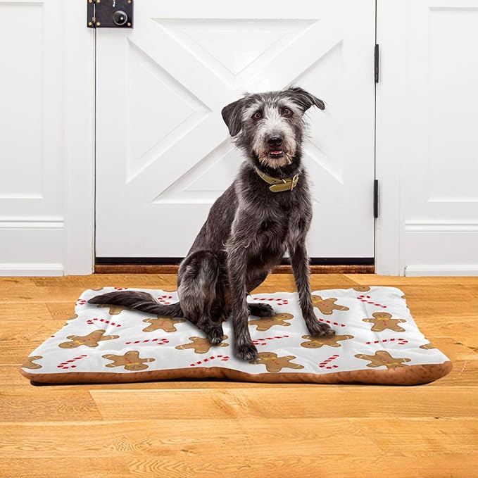 Pet Bed Christmas Cookie Gingerbread Man Dog Bed Mat Absorbing Non Slip Pad Pet Sleeping Mat for Small, Medium, and Large Dogs Puppy Cat 36 in x 24 in