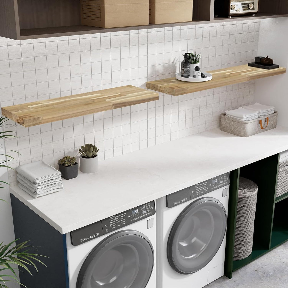 Howizz Acacia Butcher Block Shelf 12" x 4ft x 1.5" Inches, Unfinished Solid Wood Countertop Shelf Board, Wooden Plank Board