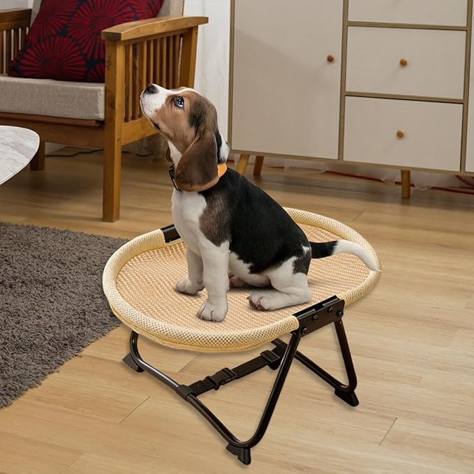 Elevated Pet Bed Furniture Lightweight Portable Gifts up Multifunctional Foldable Outdoor Accessory Pet Supplies, Hemps