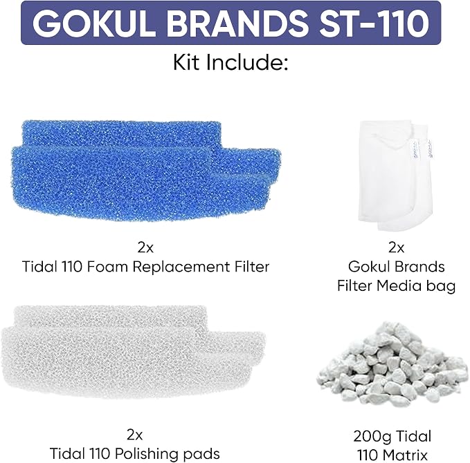 Tidal 110 Filter Maintenance and Replacement Filter Media Kit, Including Gokul