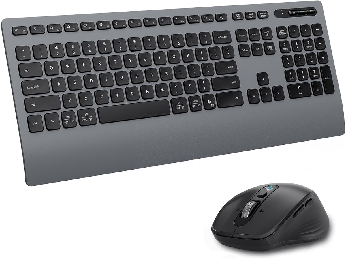 INFINMIND Wireless Keyboard Mouse Combo, Silent Multi-Functional Design.