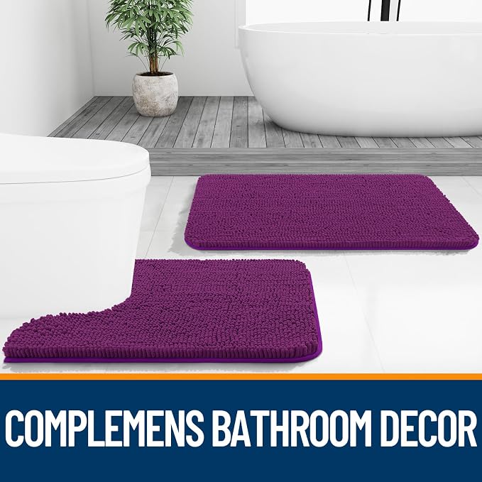 OLANLY Bathroom Runner Rugs 44x24, Extra Soft Absorbent Chenille Bath Rugs
