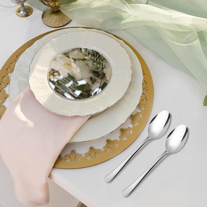 Windsor 96-Piece Set Stainless Steel Teaspoons, Tea Spoons | 5.9-Inch Food