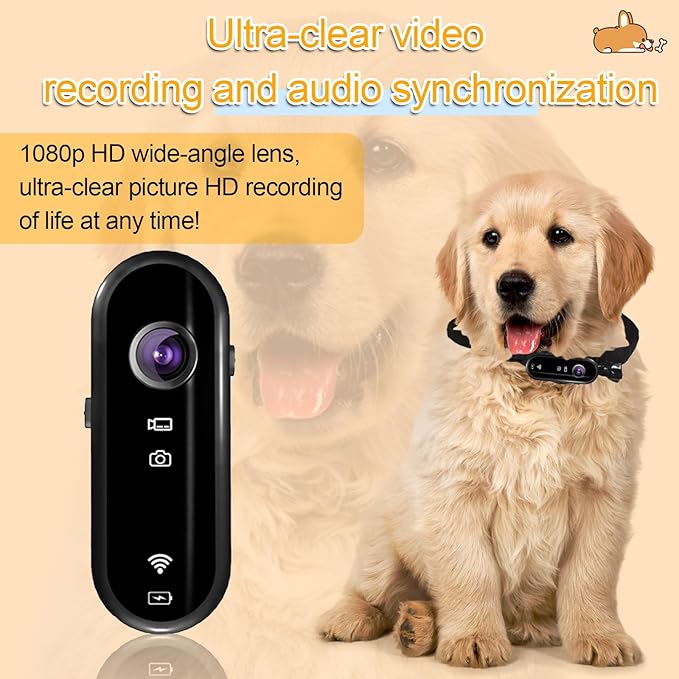 Cat Camera Collar, 1080P Cat Collar Camera with 32G SD Card, 360° Rotating Direct Recording Camera for Cat Dog, Outdoor Anti-Lost Action Camera Collar for Video Records Pets