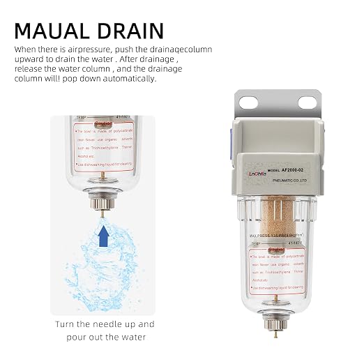 Air Compressor Water Separator 1/4”NPT, Compressed Air Line Filter, Air Dryer