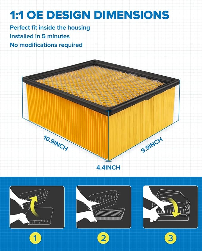 PHILTOP Engine Air Filter, CA10261 Replacement