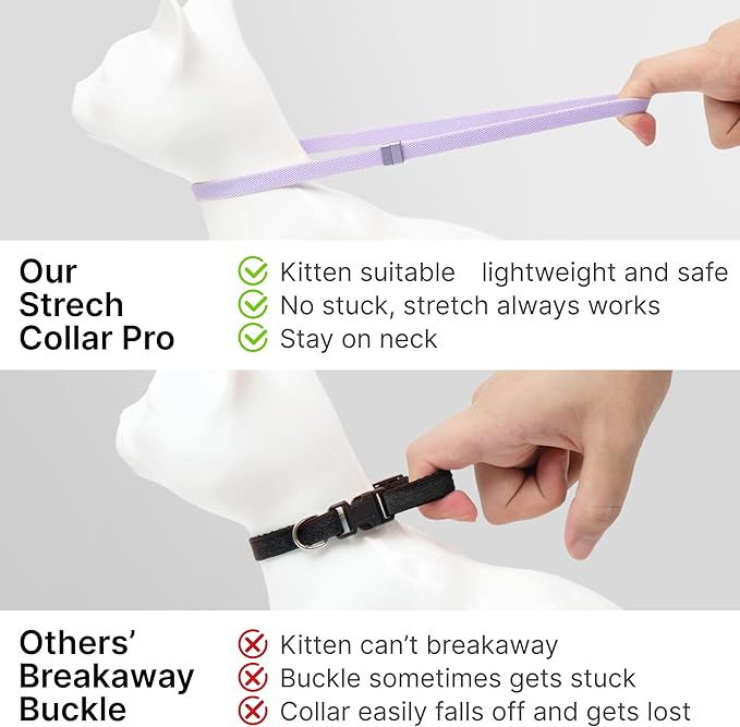 Safety Cat Collar Pro and Tag Set - U.S. IDA Gold Award, Elastic Release Cat Collar Charm Tag, Non Breakaway Cat Collar Adjustable with Charm for Kitten Small Large Cats (Olive, S)