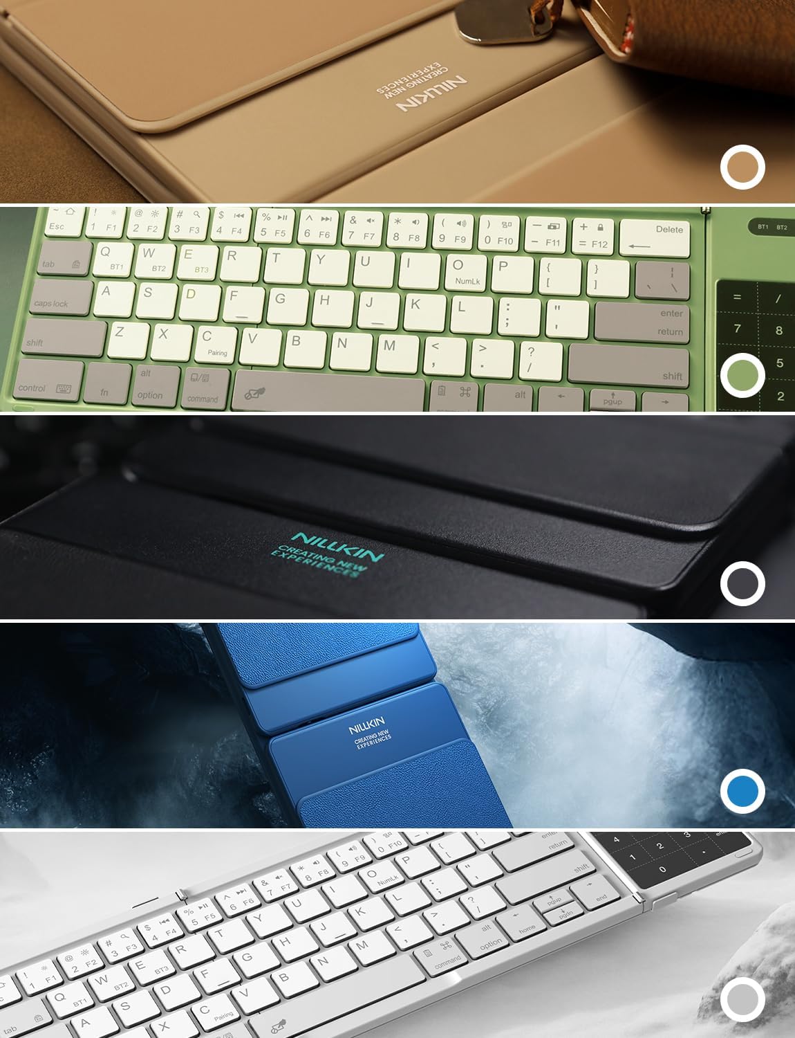 Nillkin Bluetooth 5.0 Foldable Keyboard with Trackpad & Numpad Black