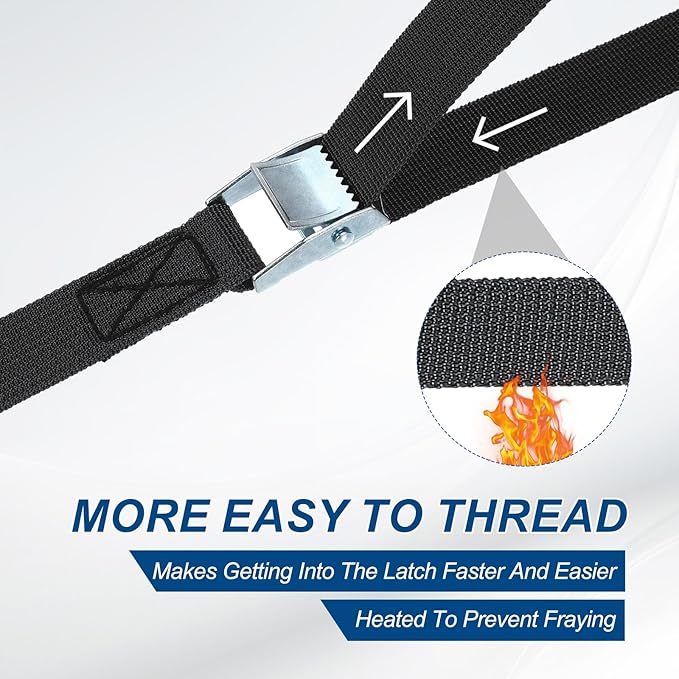 PATIKIL Lashing Straps 1" x 26 Ft, Tie Down Strap Cam Buckle Adjustable Ratchet Straps 551 lbs for Cargo Trucks Motorcycle Luggage, Black