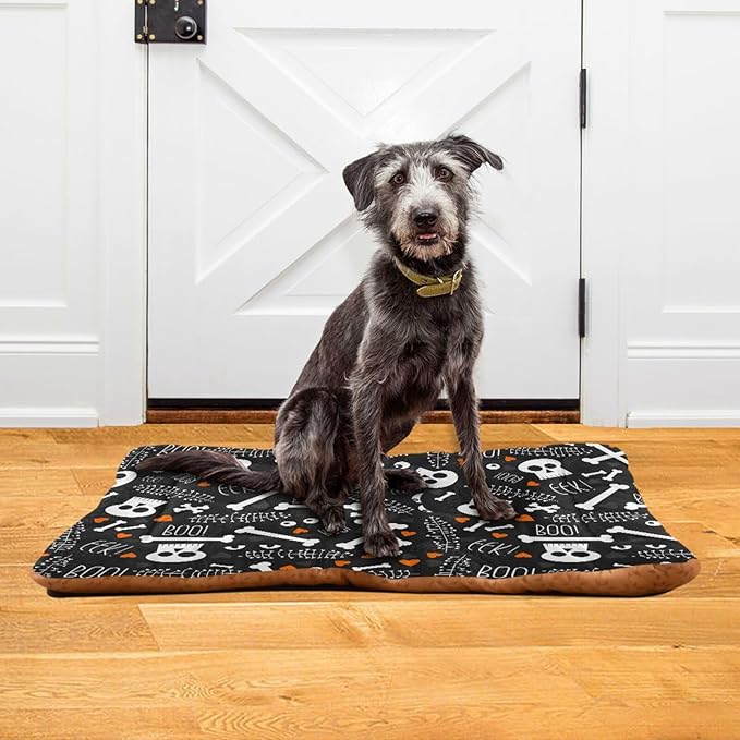 Skull Pet Bed Cute Dog Bed Mat Absorbing Non Slip Pad Pet Sleeping Mat for Small, Medium, and Large Dogs Puppy Cat 24 in x 18 in