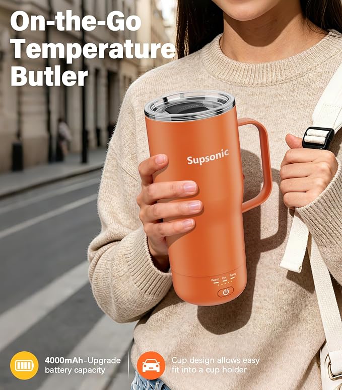 Supsonic Heated Coffee Mug, 20oz Electric Temperature Control Cup | Keeps