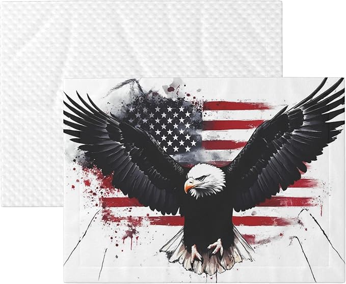 Waterproof Dog Blanket Soft Pet Blanket for Puppy Cat, Fleece Cat Throw Blankets for Furniture Bed Couch Sofa Reversible - American Flag Eagle Art