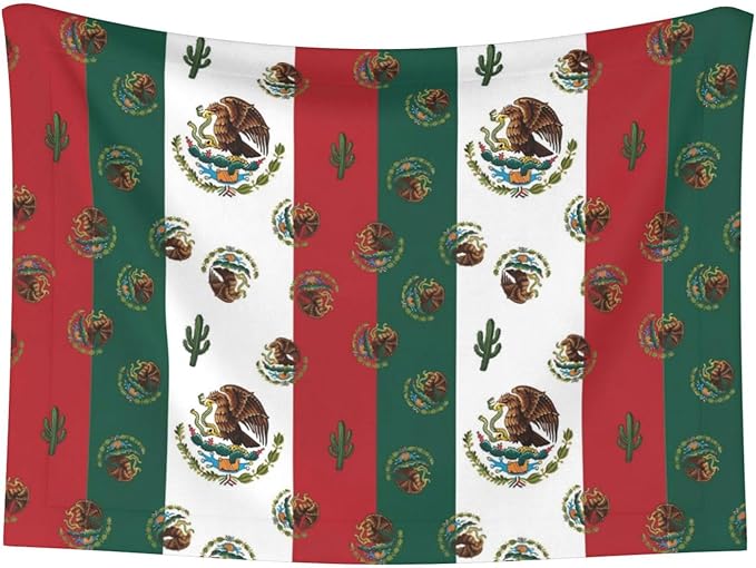 Pet Blanket for Couches and Beds, Mexican Flag, Reversible Double Sided Plush Design with Soft Bumpy Texture and Smooth Surface, Furniture Protector
