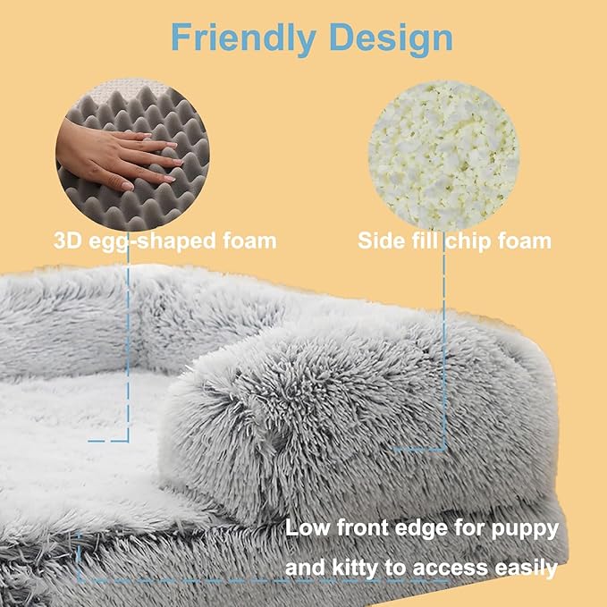 Dog Beds Large Sized dog Orthopedic, Sofa Dog Bed with Waterproof Lining and Nonskid Bottom, Rectangle Washable Dog Bed for Medium Small Dogs and Cats Comfortable ( Color : Purple , Size : 51 x 35" )