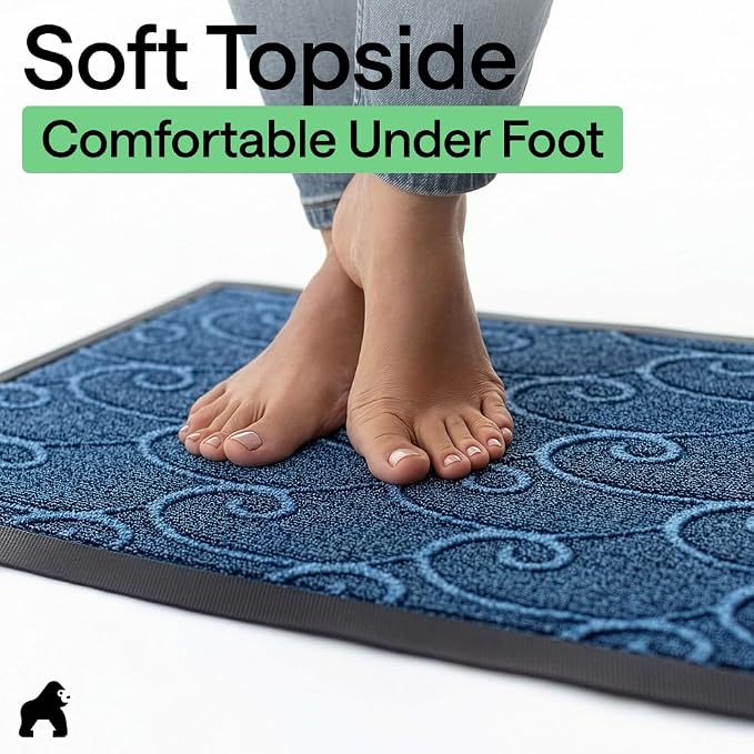 GORILLA GRIP 100% Waterproof All-Season WeatherMAX Doormat, US Designed Natural