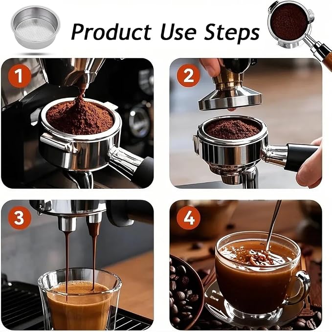 51mm Stainless Steel Coffee Filter Double Layer Filter Basket Stainless Steel