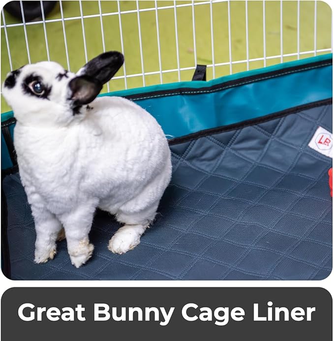 Washable Rabbit & Guinea Pig Cage Liner & Bedding for Midwest (24"x47"), Easy to Clean Unlike Fleece, Waterproof, Absorbent, Non-Slip Pee Pad, Reusable Bunny Mat for Small Animals