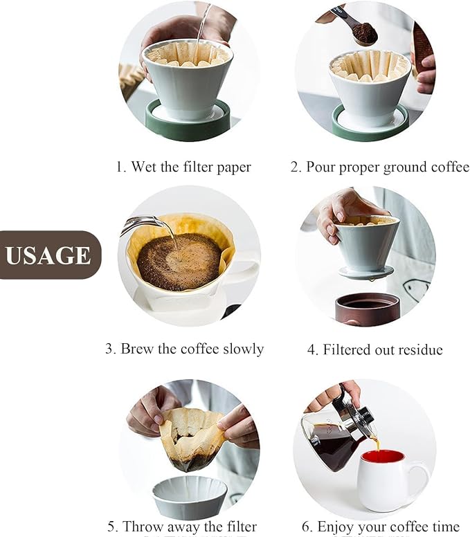 1-2 Cup Brown Coffee Filters, Small Coffee Maker, Single Serve Coffee Pot