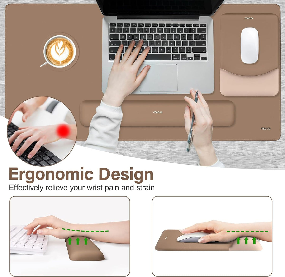 MOSISO Keyboard Mouse Pad Set, Large Gaming Mouse Pad&Keyboard Wrist Rest