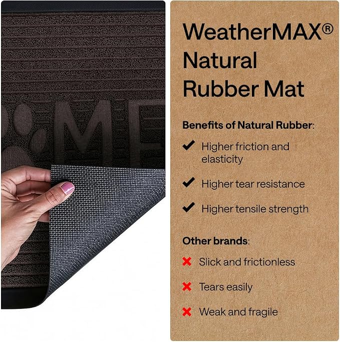 GORILLA GRIP 100% Waterproof All-Season WeatherMAX Doormat 35x23, US Designed