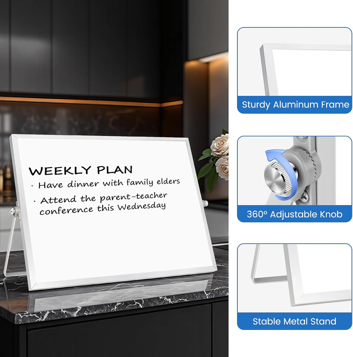 White Board with Stand, 24" x 18"