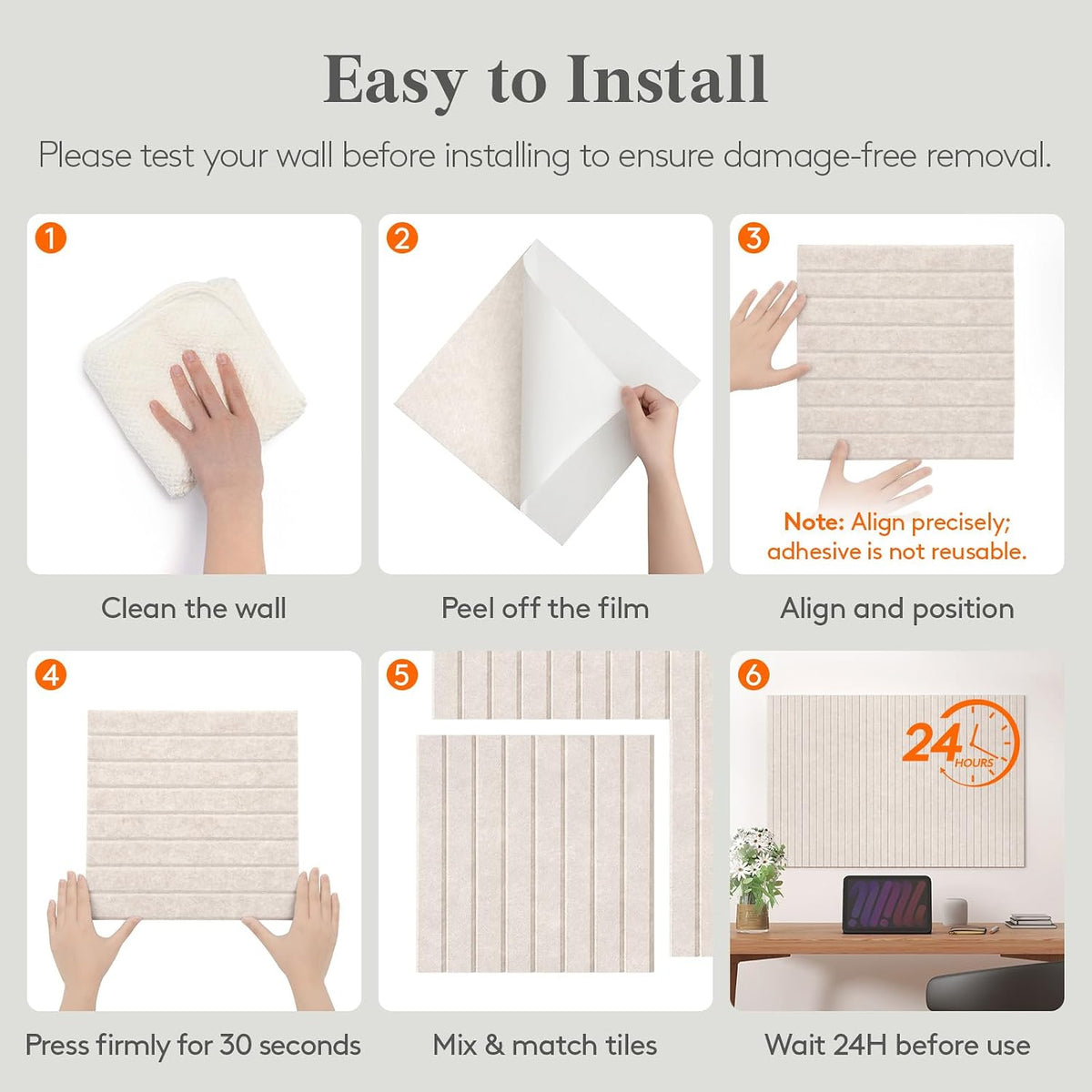 Lifewit Large Felt Bulletin Board with Self-Adhesive 48" x 36" - 12 Pack
