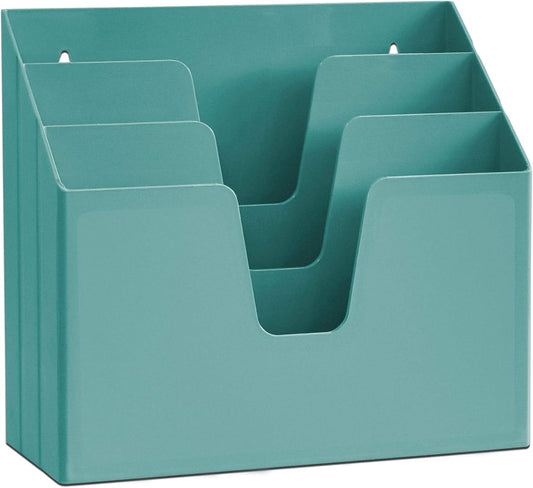Acrimet Horizontal Triple File Folder Organizer Sorter, Letter Size, Green