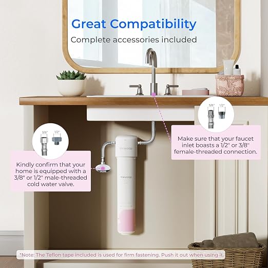Waterdrop BFU1 Water Filter for Bathroom for Face Care, Soft Water,