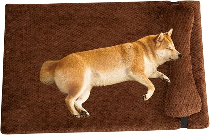 Dog Bed for Small Medium Large Dogs, Dog Mattress with Removable Pillow for Crate Kennel, Sofa Dog Bed, Super Soft Pet Bed for Dogs and Cats, Pet Beds & Furniture (Coffee,Small)