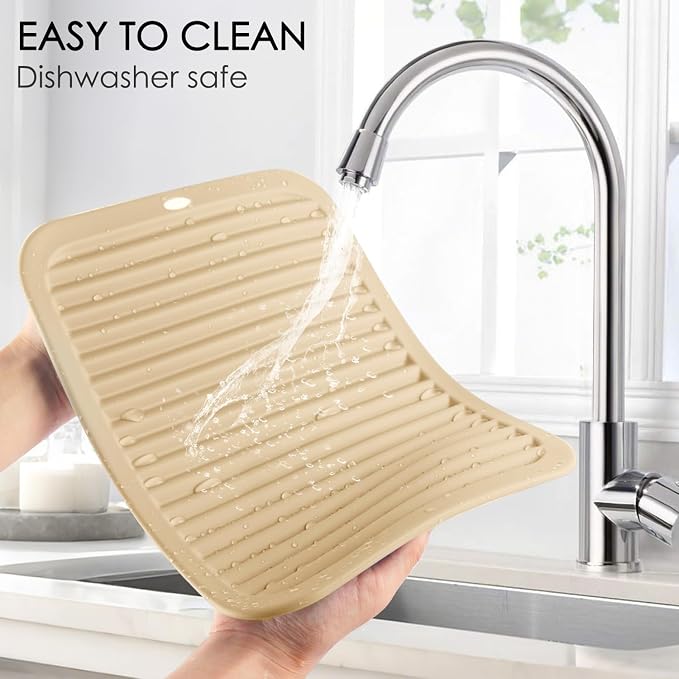 QPIX DIGITAL 4 Pack Beige Silicone Trivets