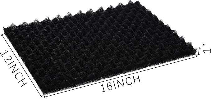 Aquarium Filter Media Bio Sponge Pad 16 x 12 x 1 inch, Fish Pond Foam Filter