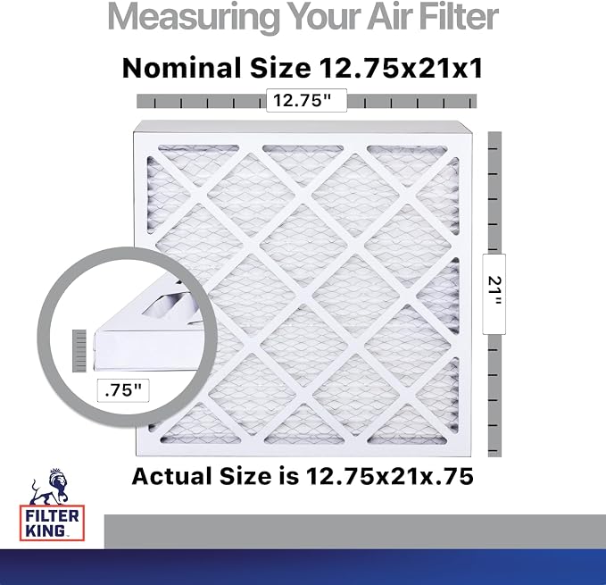 Filter King 12.75x21x1 Air Filter | 4-PACK | Carbon MERV 8 HVAC Pleated A/C