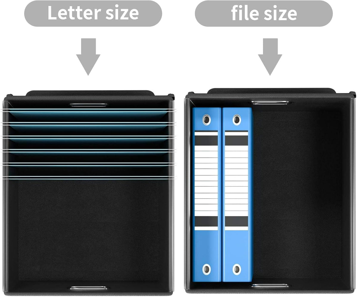 File Organizer Box with Lids, Collapsible File Folder Organizer