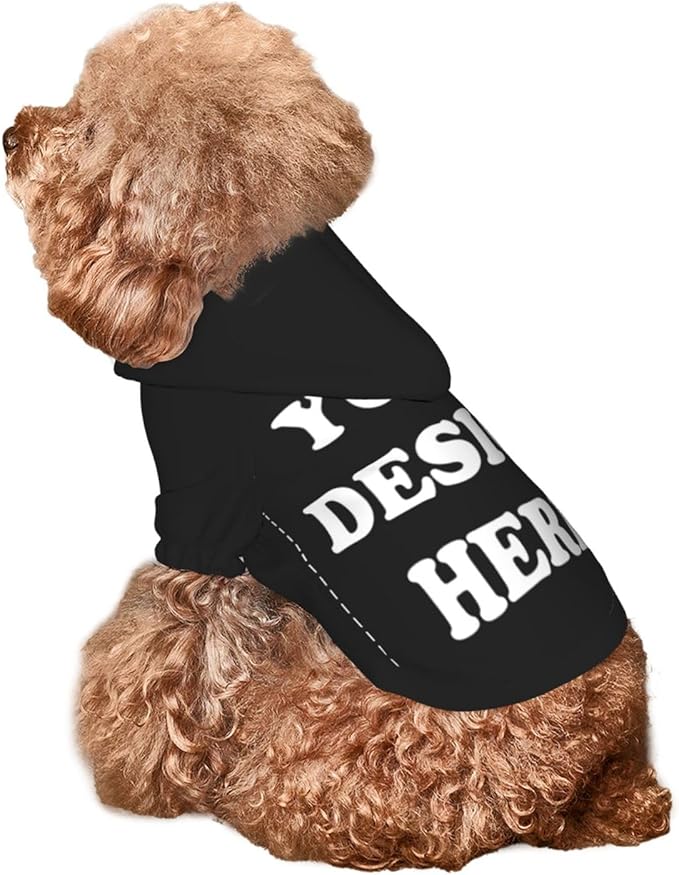 Dog Clothes, Custom Dog Hooded Sweatshirt, Personalized Pet Costume Robe Shirt with Text/Image/Club Name/Pet Shop Logo for Small Medium Large Dogs and Cats, Black, XL