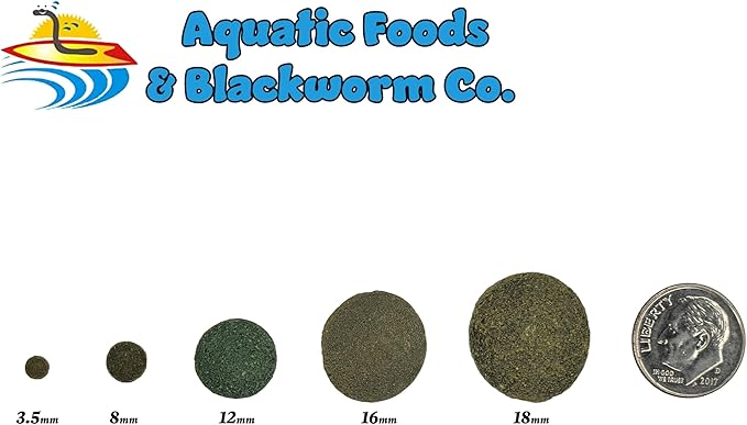 Aquatic Foods Inc. 12mm 1/2" Sinking Wafers of Algae & Spirulina Ideal for Plecos, Bottom Fish, Catfish, Shrimp, Snails, Crayfish, All Herbivorous & Omnivorous Tropical Fish...AFI Wafers..1/4-lb