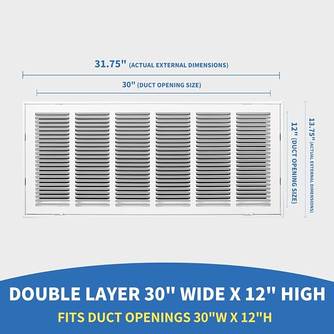30x12 Return Air Grille, Return Air Vent Cover