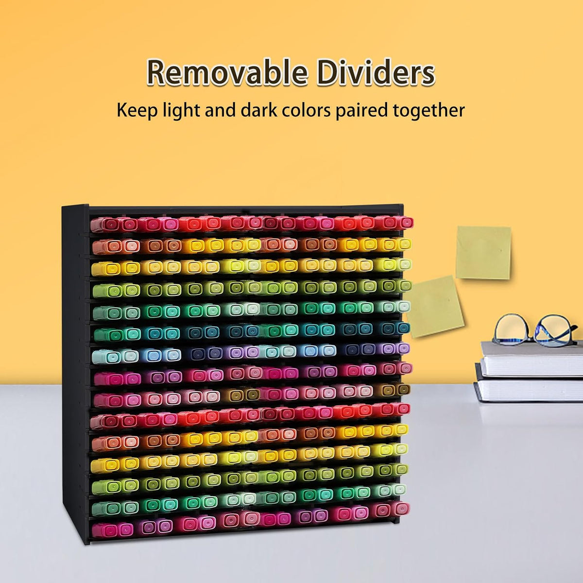 SANFURNEY Marker Pen Organizer Holder for 240 Markers Black