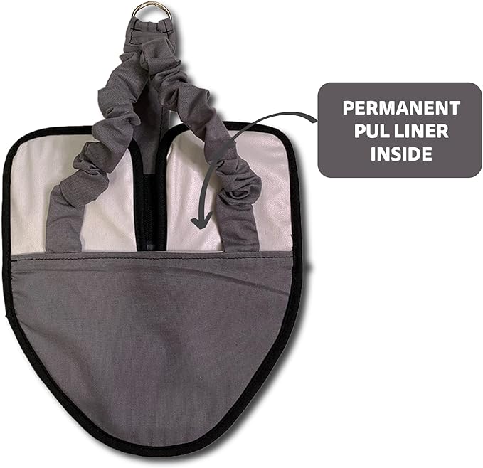 Hen Holster Bird Diaper, Wrap Around - for Hens, Roosters, Ducks, Leak-Proof Design, Comfortable Fleece Strap Bird Harness with Sewn-in Liner, Secure Hook and Loop Closure - Large, Gray