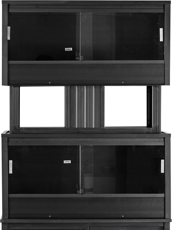 New Age Pet ECOFLEX Two Medium Reptile Enclosures with Matching Stacker Combo Set in Black