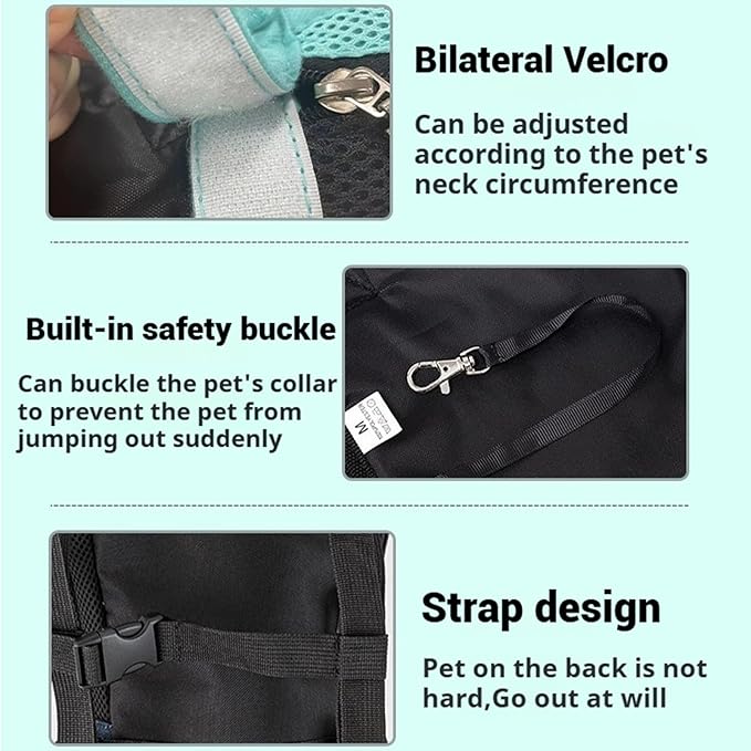 Portable Pet Carrier Backpack, Adjustable Pet Front Cat Dog Carrier Backpack Travel Bag for Small Medium Dogs Cats Puppies, Cat Backpack Carrier for Hiking Cycling (L, S)