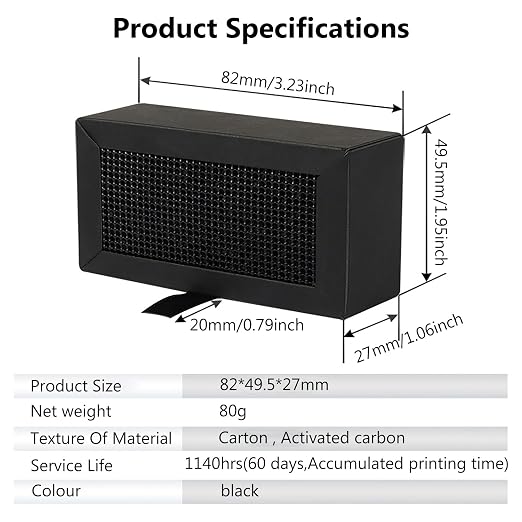 3D Printer Activated Carbon Air Filter Cartridge