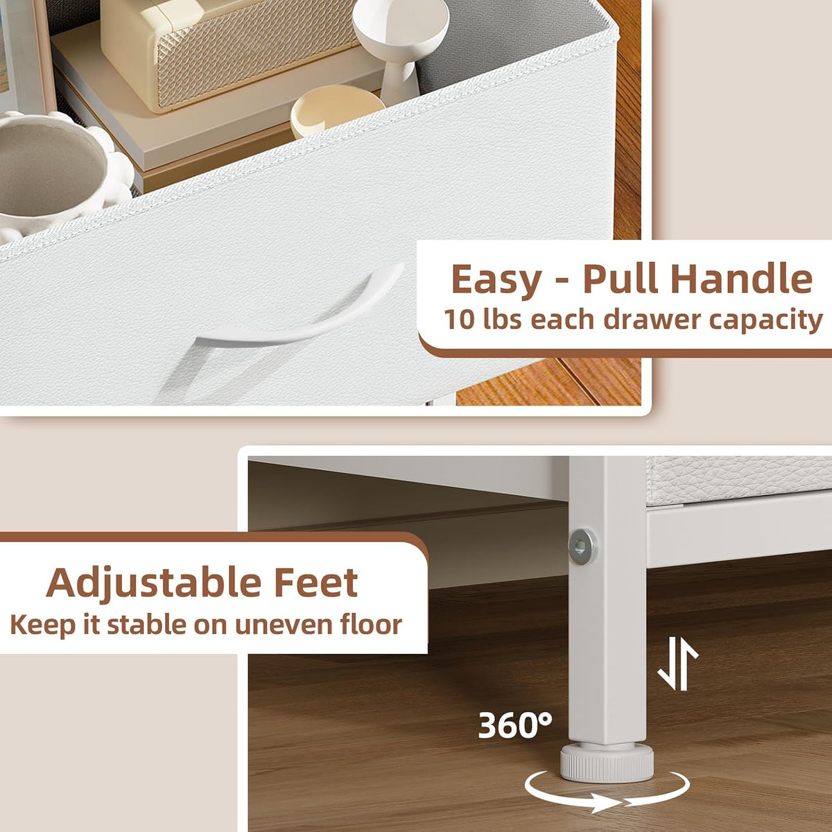 Somdot Small Dresser for Bedroom, 3 Drawer Storage Cabinet, White