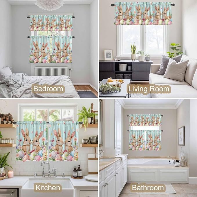 Easter Kitchen Curtains Set 3 Piece