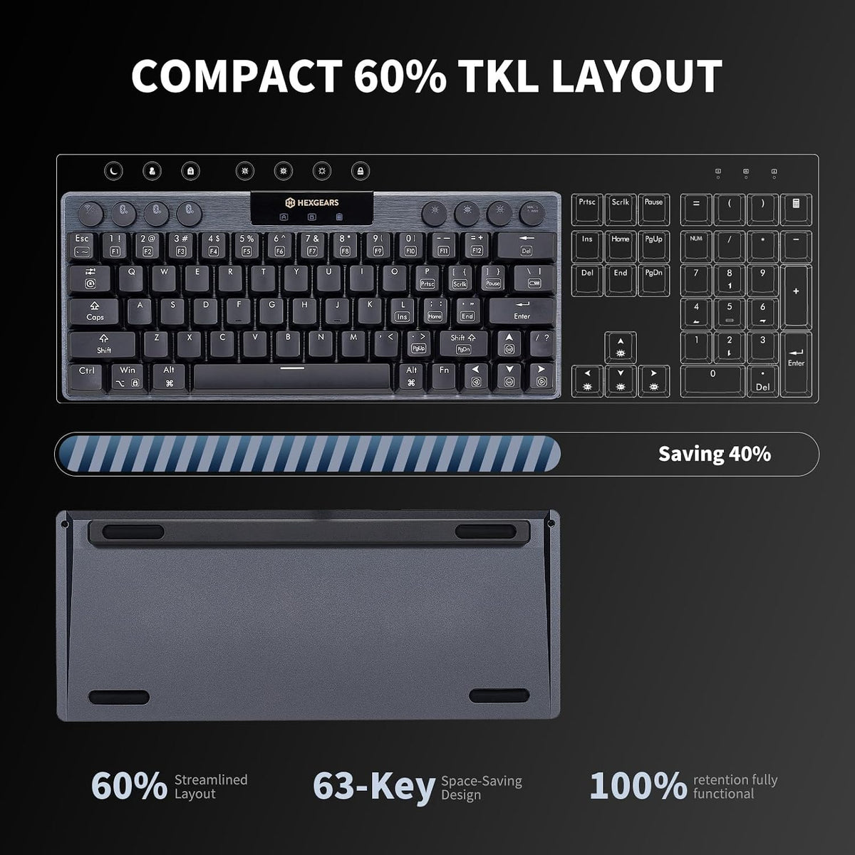 Hexgears A1 Low Profile Wireless Mechanical Keyboard - Tactile