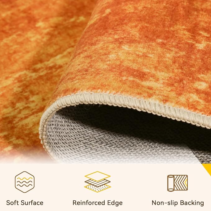 RELEANY Washable Area Rugs 9'x12' Non-Slip Modern Abstract Soft