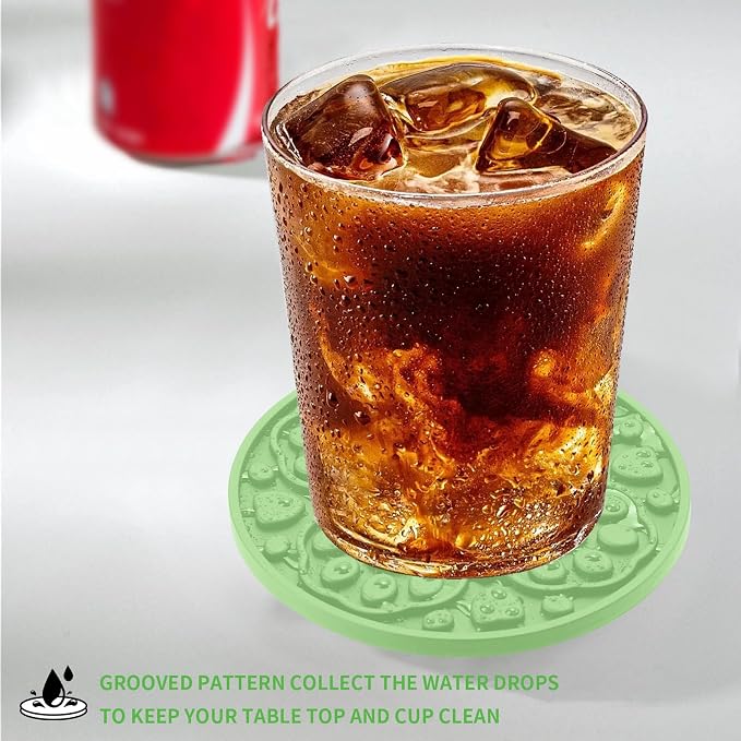 Green Silicone Coasters Set of 6
