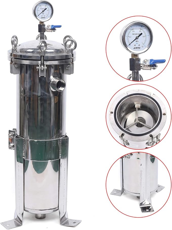 304 Stainless Steel Bag Filter Housing, Industrial Process Filter Housings