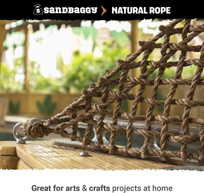 Sisal Rope Twine 1/4 inch x 500 ft - Bulk Wholesale - Similar to Home Depot, Walmart, Lowes by Sandbaggy (8 Rolls)