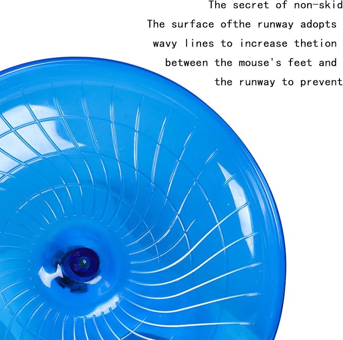 Silent Running Wheel for Small Animals, 12 Inch Flying Saucer Design, Exercise Wheel for Hamsters, Guinea Pigs, Hedgehogs, Blue