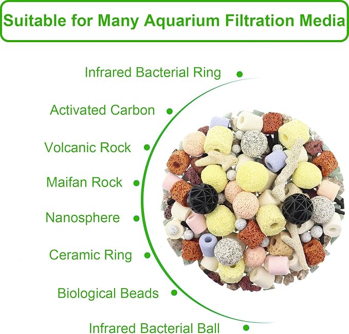 10 Pcs 5.9" x 7.8" Aquarium Filter Media Bags Large, Fish Tank Media Mesh
